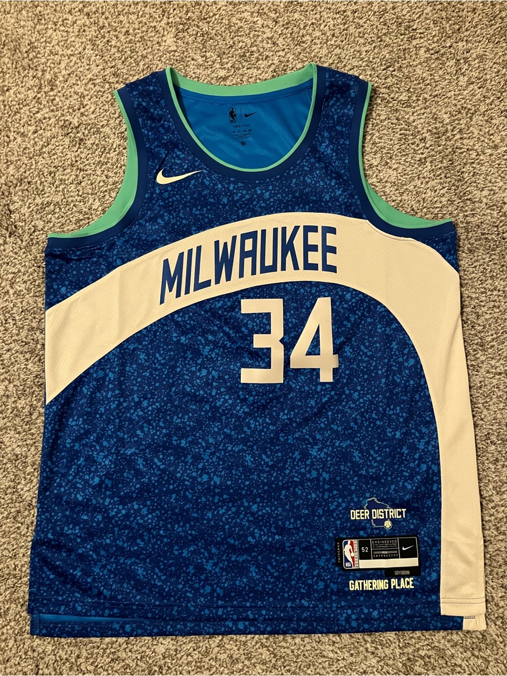 Giannis Antetokounmpo Bucks 2023-24 Nike City Edition Jersey XL